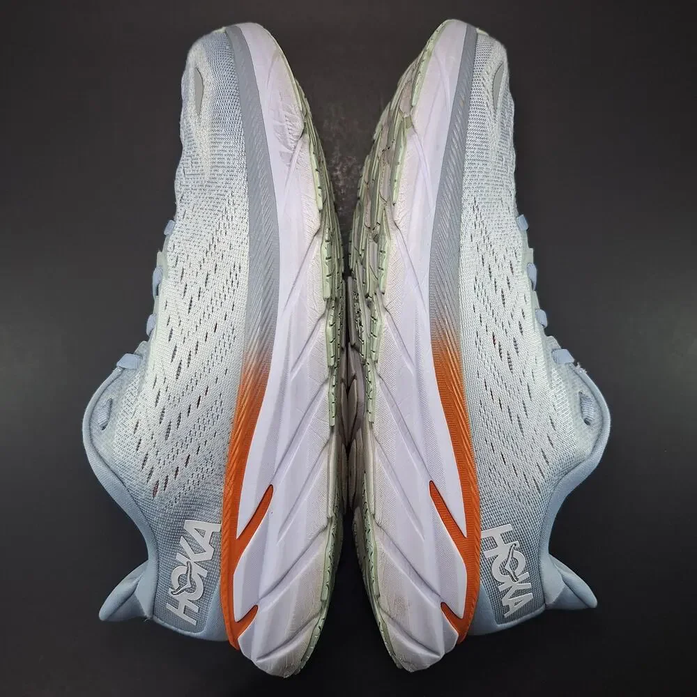 Hoka One One Clifton 8 Womens 9.5B Blue Fog 1119394 BFPA Running Shoes Sneakers